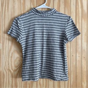 Cute Gingham Black and Tan Crop Top S